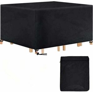 JALLERIA Rectangular Garden Table Cover, Waterproof Garden Furniture Cover, 420D Anti-UV Living Room Protective Cover, Outdoor Table Cover, 180 x 120 x 74 cm