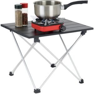Relaxdays - Camping Table, Folding, hwd: 32 x 39 x 34 cm, Travel & Picnic, Outdoor Furniture, Small, Aluminium, Black