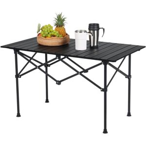 Relaxdays - Camping Table, Folding, hwd: 55 x 95 x 53 cm, Travel & Picnic, Portable Outdoor Furniture, Steel, Black