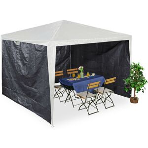 Relaxdays - Gazebo Side Panels, 3x Set, 2x3m, Waterproof, Easy Fastener, Roof, Party Tent, Plastic, No Window, Grey