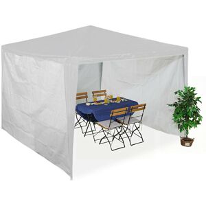 Relaxdays - Gazebo Side Panels, 3x Set, 2x3m, Waterproof, Easy Fastener, Roof, Party Tent, Plastic, No Window, White