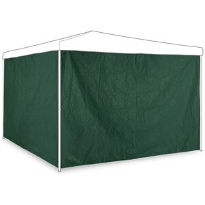 Relaxdays - gazebo side panels, set of 2, marquee side wall, waterproof, garden, pe, pvc, pergola covers, green
