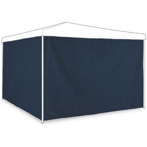 Relaxdays gazebo side panels, set of 2, marquee side wall, waterproof, PE, PVC, pergola covers, dark blue