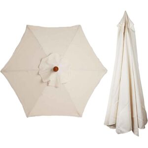 AIPERQ Replacement Cover for Market Table Umbrella, Table and Parasol - 6 Ribs - 3 m - Waterproof - Anti-Ultraviolet - Beige