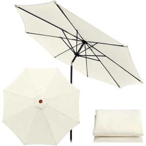 AIPERQ Replacement Cover for Market Table Umbrella, Table and Parasol - 8 Ribs - 3 m - Waterproof - Anti-Ultraviolet - Beige