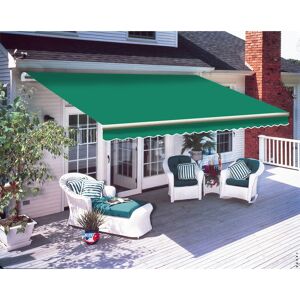 Green Bay - Retractable Green Garden Manual Patio Awning Canopy Sun Shade Shelter 2x1.5M