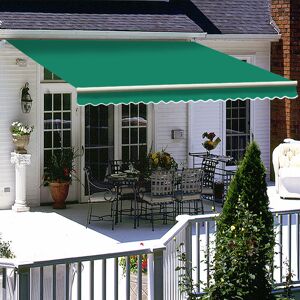 Green Bay - Retractable Green Garden Manual Patio Awning Canopy Sun Shade Shelter 3x2.5M