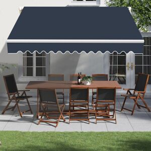 Green Bay - Retractable Manual Awning Patio Garden Canopy Sun Shade Shelter Blue 4x3M