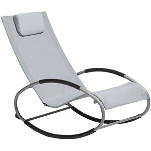 Beliani - Modern Outdoor Rocking Sun Lounger Light Grey Fabric Campo