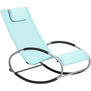 Beliani - Modern Outdoor Rocking Sun Lounger Light Blue Fabric Campo