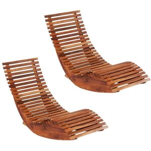 Bonnevie - Rocking Sun Lounger,Lounge Chairss 2 pcs Acacia Wood VSVS997845