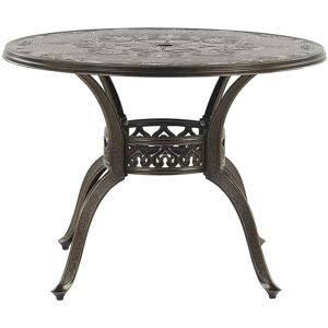 BELIANI Garden Dining Table SAPRI 100 cm 100 cm Metal Dark Brown