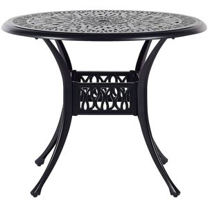 Beliani - Vintage Garden Outdoor Dining Table Black Aluminium Round ø 90 cm Ancona