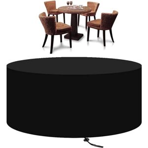 IKODM Round Garden Furniture Cover, Heavy Duty 210D Oxford Fabric Protective Cover for Garden Table Set, Round Cover Garden Furniture Ø128X71CM