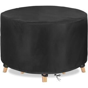 TINOR Round Garden Table Cover Waterproof 210D Silver Oxford Fabric Garden Furniture Cover 180 x 90 cm
