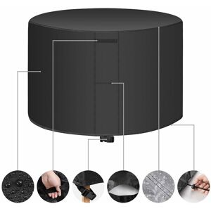 DEWDAT Round Patio Furniture Cover, Waterproof Outdoor Table Chair Cover, Anti-Fading Cover for Outdoor Furniture Set, UV Resistant (Black, 230110cm)
