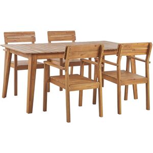 BELIANI Rustic 4 Seater Garden Dining Set Outdoor Table 180 x 90 cm Chairs Fornelli