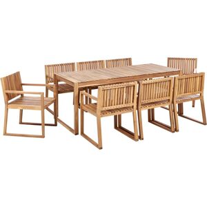 BELIANI Garden Dining Set 8 Seater SASSARI II Certified Acacia Wood Light Brown