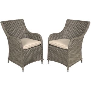 Sealey - DG64 Dellonda Chester Rattan Wicker Outdoor Garden Dining Chairs 2pc