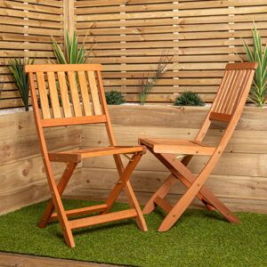 Samuel Alexander - Set of 2 Bowness Outdoor Garden Patio Wooden Folding Chairs