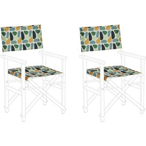 BELIANI Set of 2 Garden Chair Replacement Fabrics CINE Multicolour