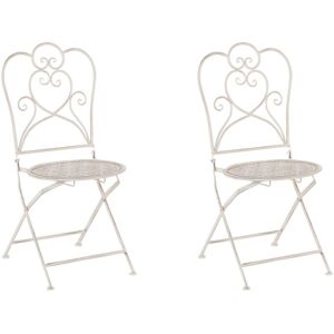 Beliani - Modern Outdoor Garden Set of 2 Metal Chairs Beige Balcony Chic Trieste