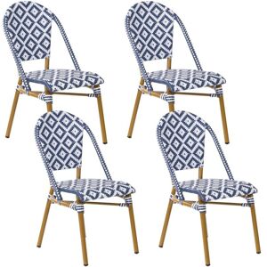BELIANI Set of 4 Garden Chairs RIFREDDO PE Rattan Blue