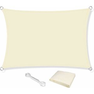 HÉLOISE Shade Sail, 2.5M x 3M Waterproof 98% UV Block Sun Shade Cloth 120gsm Sun Protection Canopy Awning for Outdoor Patio Garden Party (Cream)