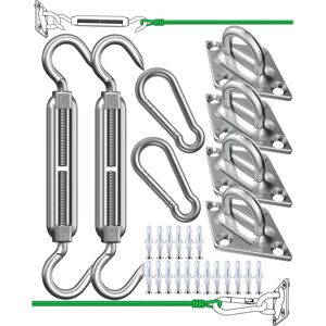 CYSLMUK Shade Sail Fixing Kit for Triangle, Square and Rectangle, Heavy Duty Rustproof Sun Shade Sail - 304 Stainless Steel Shade Sail