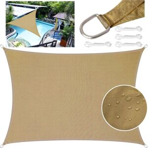 Tinor - Shade Sail Rectangular Triangular pes Polyester Shade Sails Waterproof uv Protection Shade Cloth with Fixing Rope(45M, Sand)