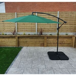 Signature Weave - 3m Banana Cantilever Parasol Sun Shade Umbrella Green Canopy