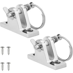 2pcs Boat Deck Hinge, Pair of Awning Deck Hinge, Boat Top Fitting with Stainless Steel Marine Parts - Sollbry
