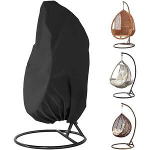SOLLBRY Hanging Chair Cover Garden Rattan Wicker Waterproof Hanging Chair Cover Protective Cover for Egg Chair Water and Dust Resistant - 190 X115cm (Black)