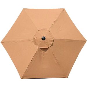 Replacement Canopy for 6 Ribs Patio Umbrella, 6 Ribs Outdoor Parasol Canopy, Replacement Cover for Garden, Yard, Beach Umbrella - Sollbry