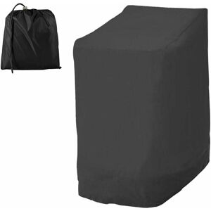 Jalleria - Stackable Garden Chair Cover, 210D Waterproof Oxford Outdoor Patio Chair Cover with Adjustable Rope, 114 x 85 x 65 cm (210D, Black)