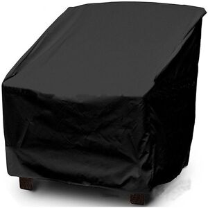LINGHHANG Stackable Garden Chair Cover, Outdoor, Waterproof 210D Oxford Fabric, 70 x 79 x 70/102cm (Black, 2pcs)