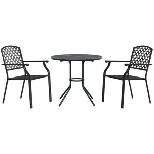 Stackable Garden Chair Set 3 pcs Anthracite Powder-coated Steel Vidaxl
