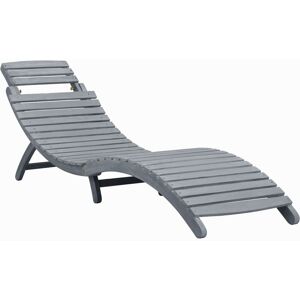 Vidaxl - Sun Lounger Grey Wash Solid Acacia Wood
