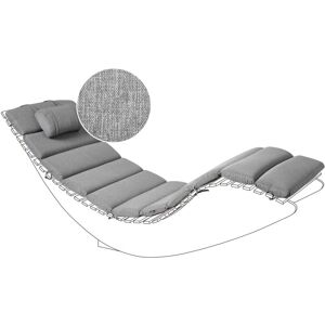 Beliani - Sun Lounger Pad Cushion with Headrest for Sunbed uv Resistant Grey Melange Brescia