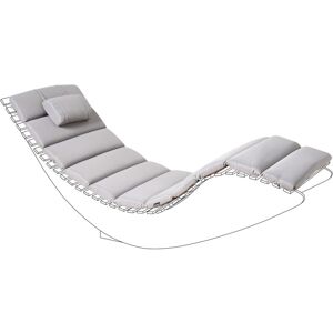 Beliani - Sun Lounger Pad Cushion with Headrest for Sunbed uv Resistant Light Grey Brescia