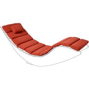 Beliani - Sun Lounger Pad Cushion with Headrest for Sunbed uv Resistant Red Brescia