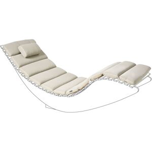Beliani - Sun Lounger Pad Cushion with Headrest for Sunbed uv Resistant Taupe Brescia