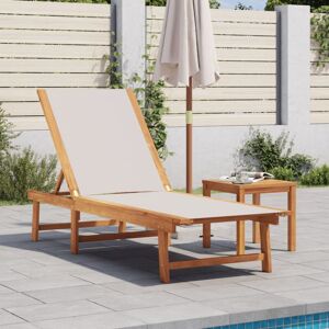 Bonnevie - Sun Lounger,Deck chair,Lounge chair Grey Solid Wood Acacia and Textilene VSVS245343