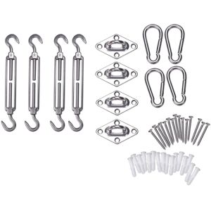 Tlily - Sun Shade Sail Hardware Kit for Square/Rectangle/Triangle Sun Shade Sail Stainless Steel Sun Shade Sail Kit