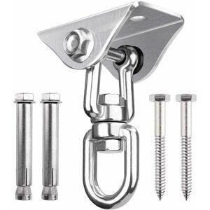 Hoopzi - Swing Chair, Stainless Steel Rotatable Hammock Swing Hanger Hook Fixed Plate Hanging Chair Kit Accessory