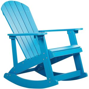 Beliani - Traditional Garden Lounge Rocking Chair Slatted Design Indoor Outdoor Blue Adirondack