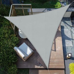 Tinor - Triangular Shade Sail 3.6x3.6x3.6m Waterproof Shade Cloth uv Protection for Patio Garden, Terrace, Outdoor, Balcony, Light Grey