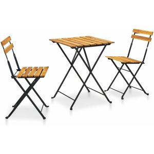 3 Piece Folding Bistro Set Solid Acacia Wood Vidaxl