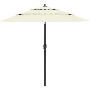 3-Tier Garden Parasol with Aluminium Pole Sand 2.5 m vidaXL