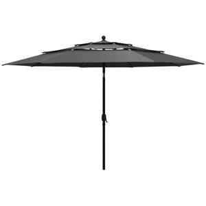 3-Tier Garden Parasol with Aluminium Pole Anthracite 3.5 m Vidaxl